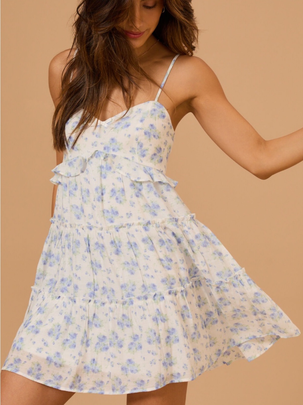 Altar’d State Blue Floral Mini Dress XS
